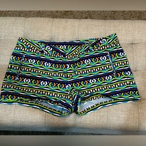 Women’s Stylus High Rise Abstract Multicolor Shorts | Size 14 | NWOT